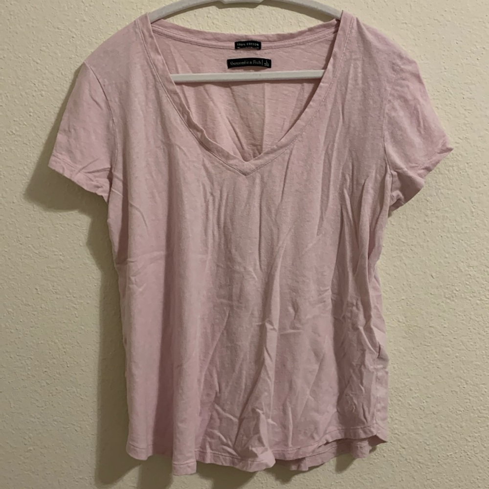 Abercrombie & Fitch size large pink short sleeve v-neck t-shirt